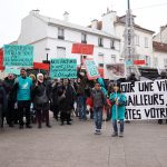 Photo Alliance Citoyenne Aubervilliers place de la Mairie marche pour des logements dignes et salubres le 6 decembre 2017