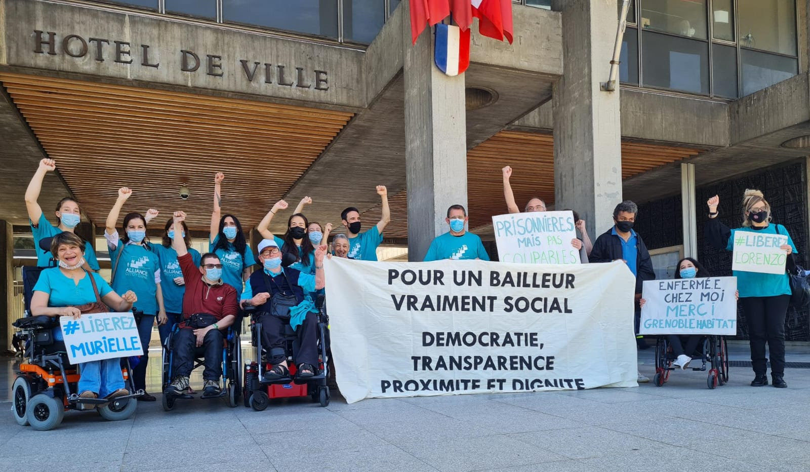Rassemblement à l'hôtel de ville de Grenoble (Juin 2021)